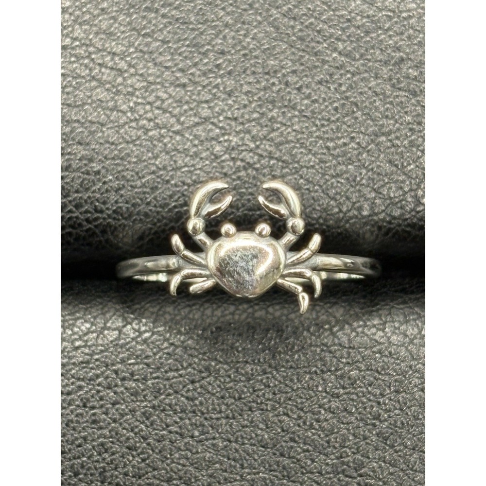 New Condition Sterling Silver Crab Ring Size 7 H13